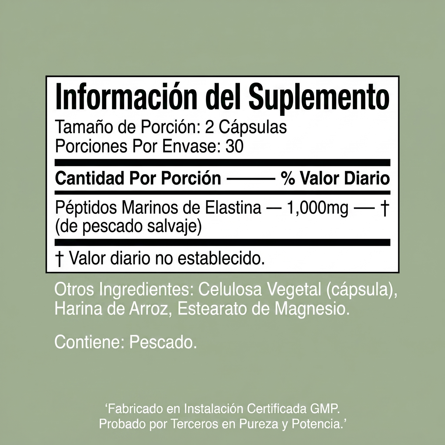 Fórmula Tensora de Piel con Péptido de Elastina